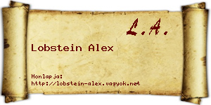 Lobstein Alex névjegykártya